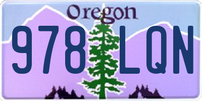 OR license plate 978LQN