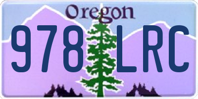 OR license plate 978LRC
