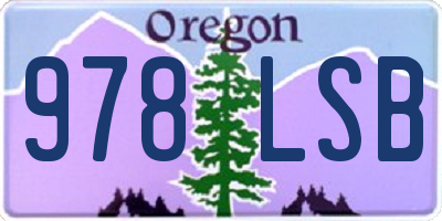 OR license plate 978LSB