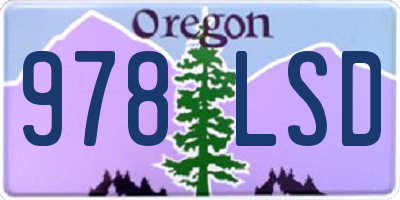 OR license plate 978LSD