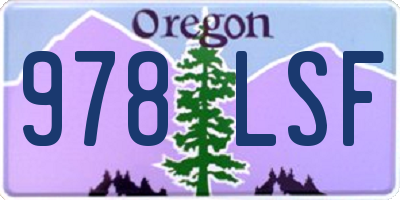 OR license plate 978LSF