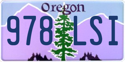 OR license plate 978LSI