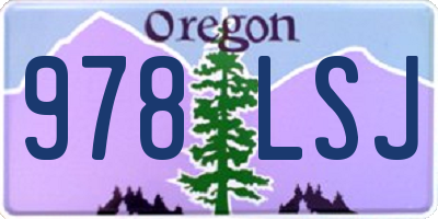 OR license plate 978LSJ