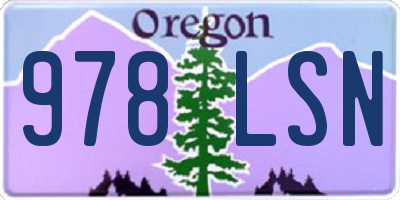 OR license plate 978LSN