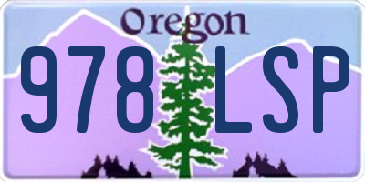 OR license plate 978LSP