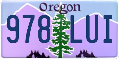 OR license plate 978LUI