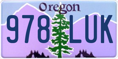 OR license plate 978LUK