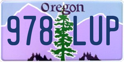 OR license plate 978LUP
