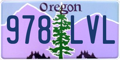 OR license plate 978LVL