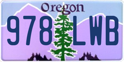 OR license plate 978LWB