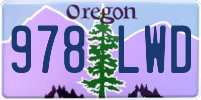 OR license plate 978LWD