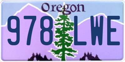 OR license plate 978LWE