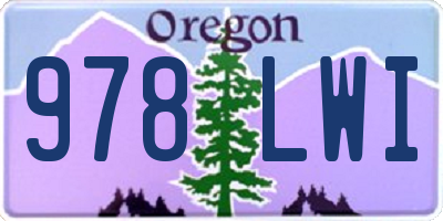 OR license plate 978LWI