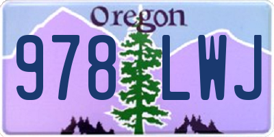 OR license plate 978LWJ