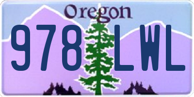 OR license plate 978LWL