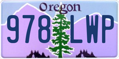 OR license plate 978LWP