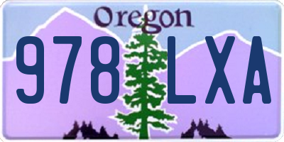 OR license plate 978LXA