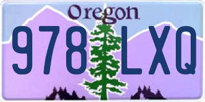 OR license plate 978LXQ