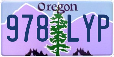 OR license plate 978LYP
