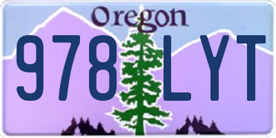 OR license plate 978LYT