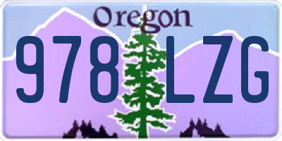 OR license plate 978LZG