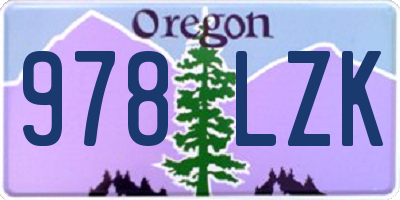 OR license plate 978LZK