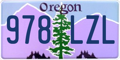 OR license plate 978LZL