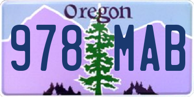 OR license plate 978MAB