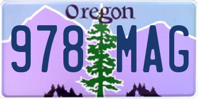 OR license plate 978MAG