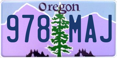 OR license plate 978MAJ