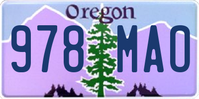 OR license plate 978MAO