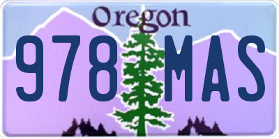 OR license plate 978MAS