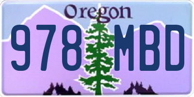 OR license plate 978MBD