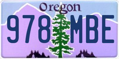 OR license plate 978MBE