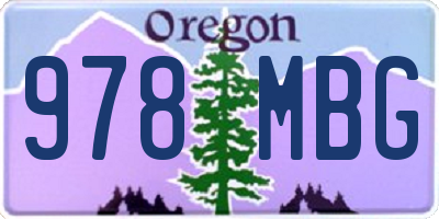 OR license plate 978MBG