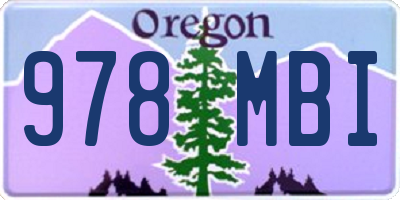 OR license plate 978MBI