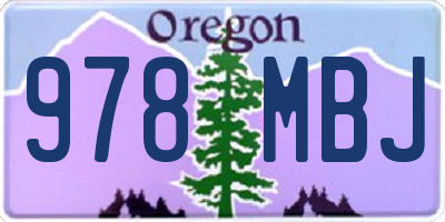 OR license plate 978MBJ