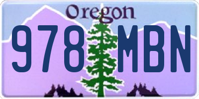 OR license plate 978MBN