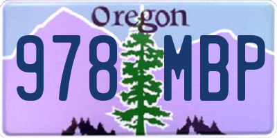 OR license plate 978MBP