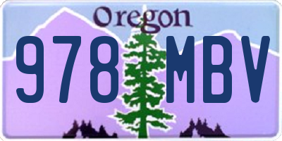 OR license plate 978MBV