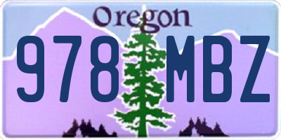 OR license plate 978MBZ