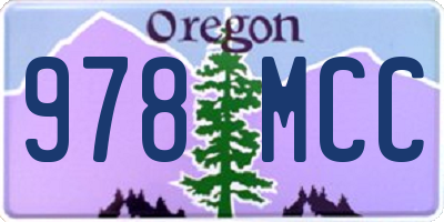 OR license plate 978MCC