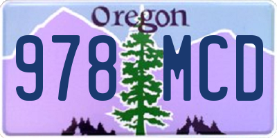 OR license plate 978MCD