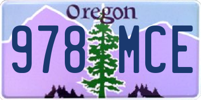 OR license plate 978MCE