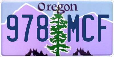 OR license plate 978MCF