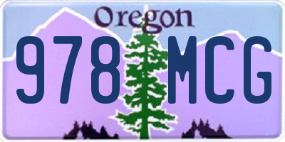 OR license plate 978MCG