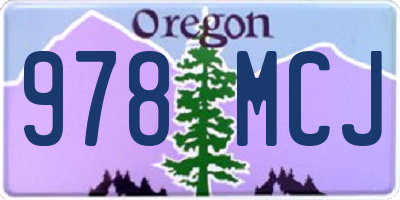 OR license plate 978MCJ