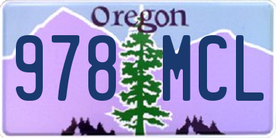 OR license plate 978MCL