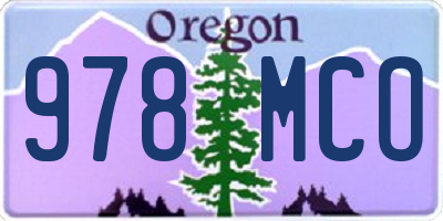 OR license plate 978MCO