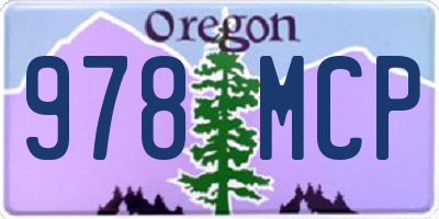 OR license plate 978MCP